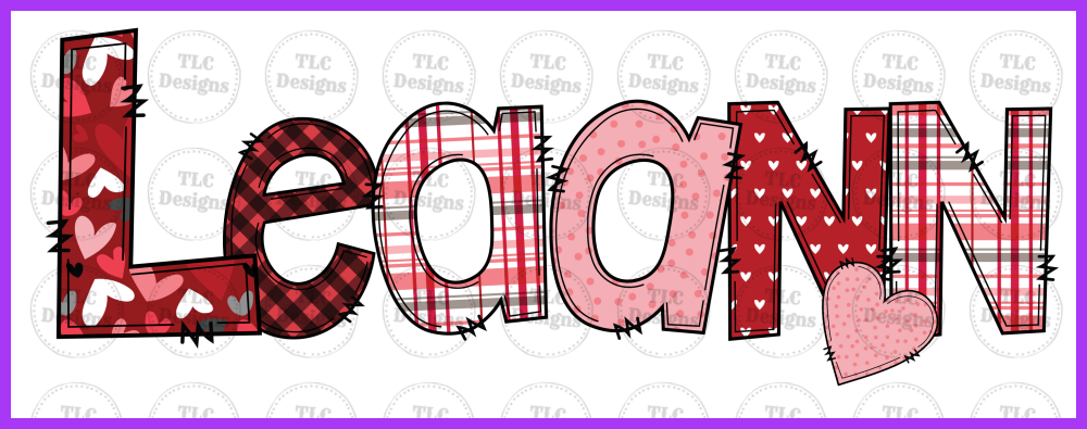 Valentine Font Full Color Transfers