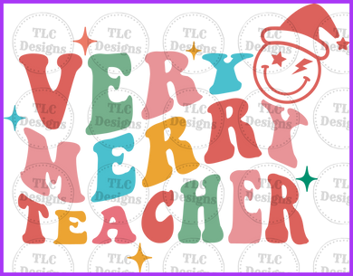 Very Merry Teacher Full Color Transfers