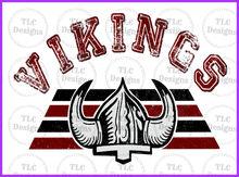Load image into Gallery viewer, Vikings Retro Dark Red And Black Design Only

