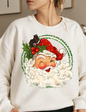 Load image into Gallery viewer, Vintage Santa With Holly Full Color Transfers
