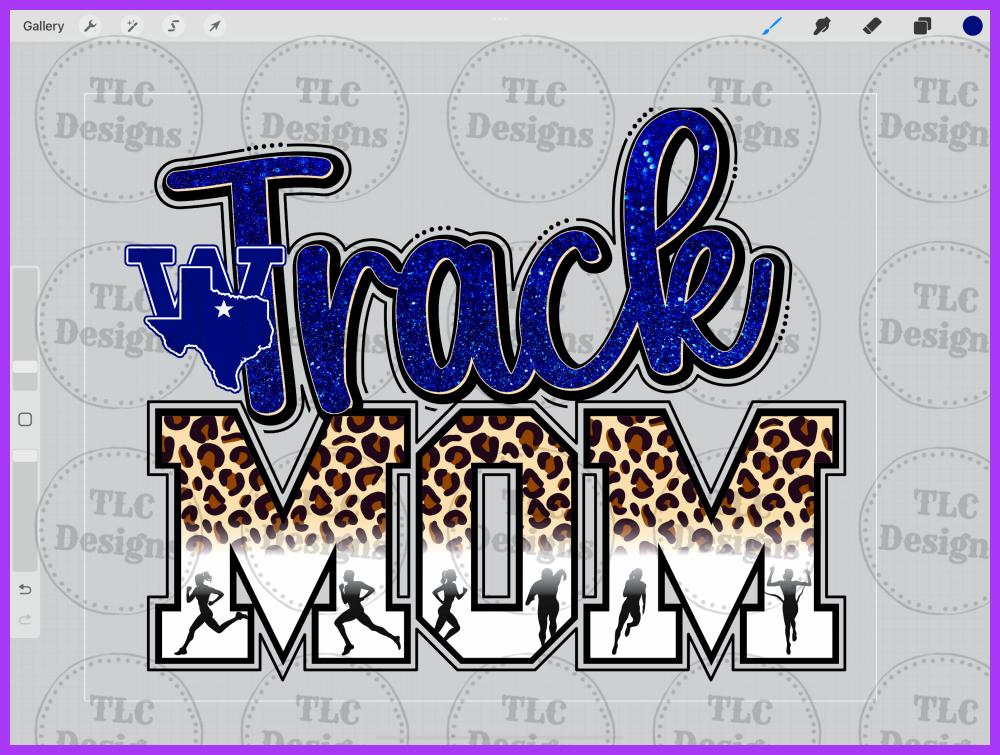 W Track Mom Full Color Transfers