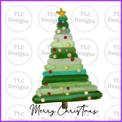 Watercolor Christmas Tree Full Color Transfers