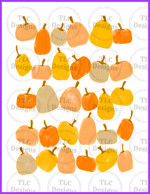 Watercolor Pumpkins Full Color Transfers