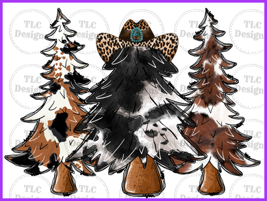 Western Cowhide Tree Full Color Transfers
