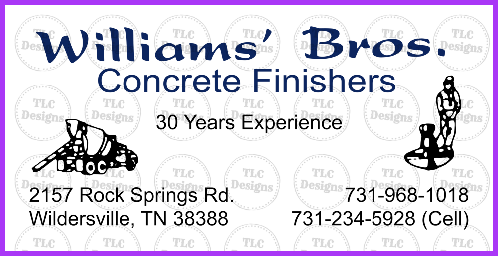Williams Bros Construction Full Color Transfers