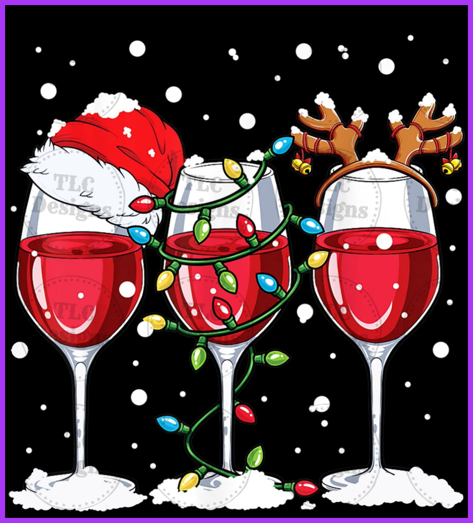 Wine Christmas Full Color Transfers