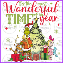 Load image into Gallery viewer, Wonderful Time Of The Year Grinch Full Color Transfers
