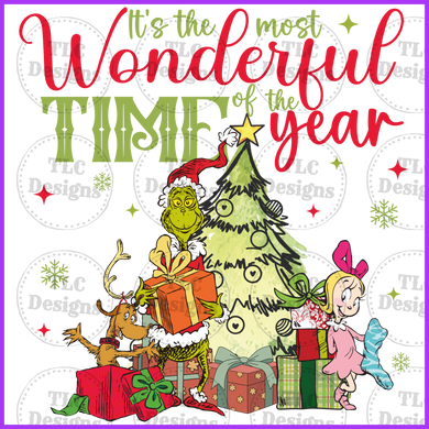Wonderful Time Of The Year Grinch Full Color Transfers