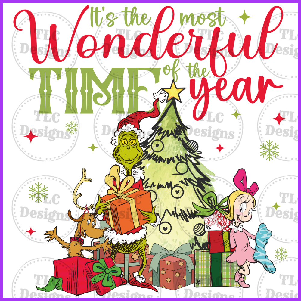 Wonderful Time Of The Year Grinch Full Color Transfers